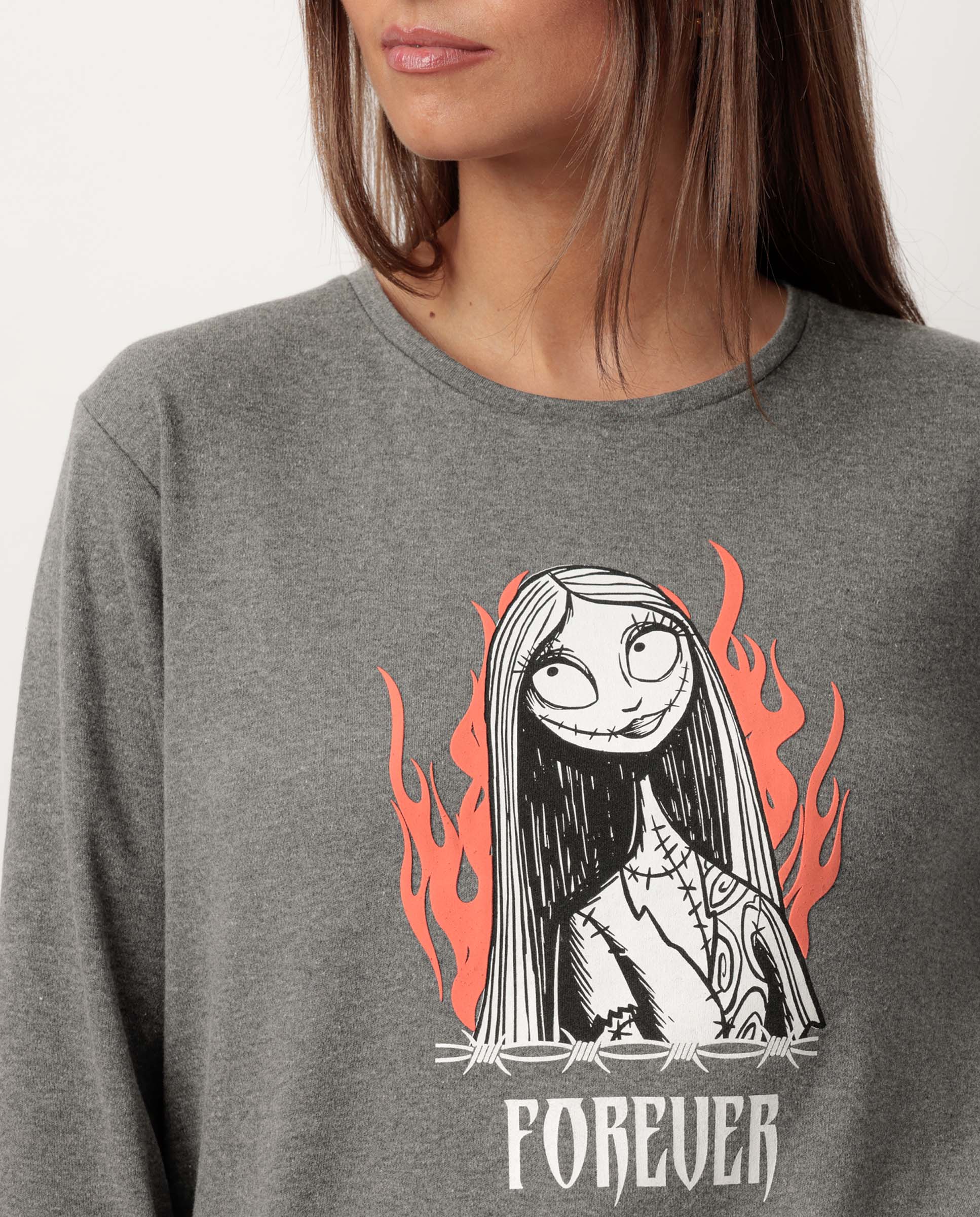 Pijama de Mujer ADMAS “Forever” 🖤 | Conjunto Largo en Algodón Suave con Estampado Moderno y Diseño Juvenil | Color Gris, Estilo Único y Máxima Comodidad para Dormir o Relajarte 🌙🔥 modelo 63672